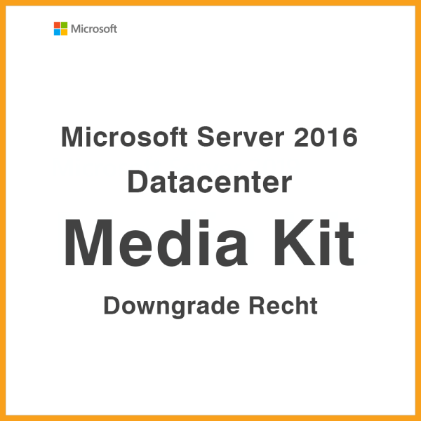 Kit média Microsoft Server 2016 Datacenter | Downgrade Right